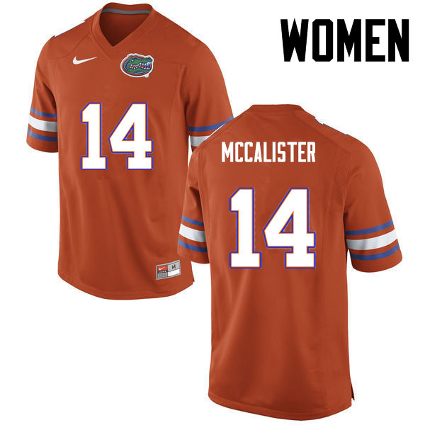 Women Florida Gators #14 Alex McCalister College Football Jerseys-Orange
